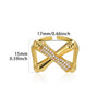 Wholesale Light Luxury Microinlaid Zircon Open Ring Copper Electroplated Love Devil's Eye Bow Tie Diamond U Shape Unisex Jewelry