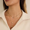 Wholesale Light Luxury Minimalist Geometric Drop Shape Zircon Stainless Steel Plated Jewelry Necklaces And Earrings For Women