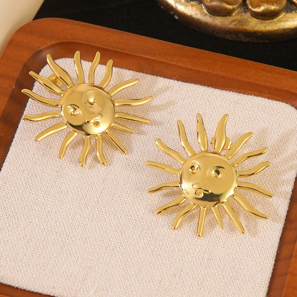 Wholesale Light Luxury Minimalist Geometric Electroplated Stainless Steel Earrings For Women