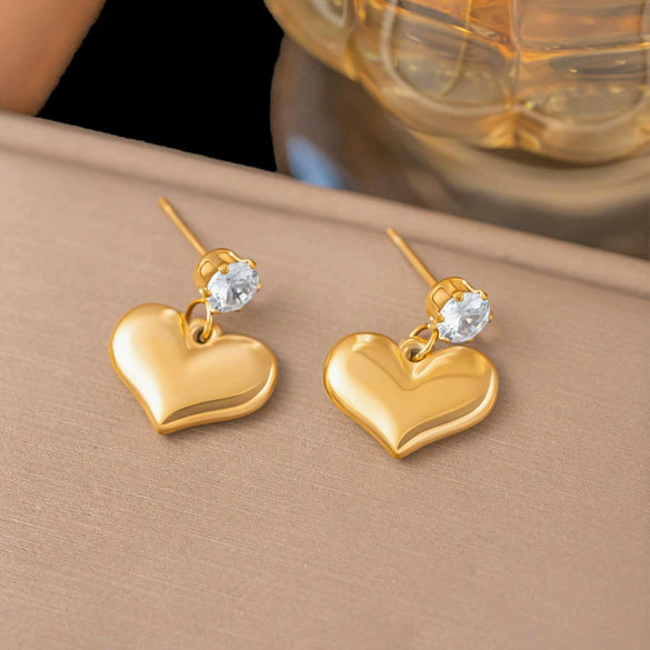 Wholesale Light Luxury Minimalist Geometric 18K Real Gold Plated Heart Necklace For Women