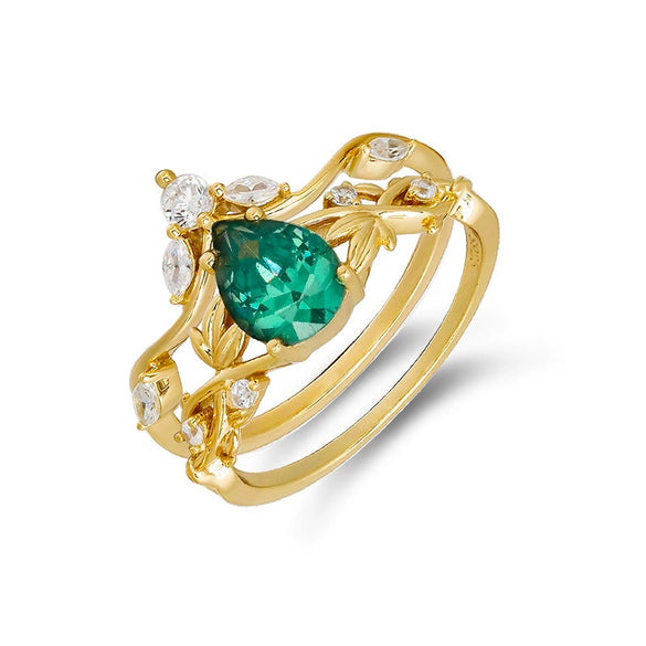 Wholesale Light Luxury Minimalist Geometric 925 Silver 14K Gold Plated Women's Ring Set