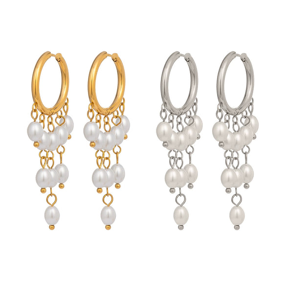 Wholesale Light Luxury Minimalist Geometric Stainless Steel Pvd Furnace Vacuum Real Gold Plated Earrings For Women