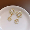 Wholesale Light Luxury Minimalist Zinc Alloy Drop Shape Electroplated Earrings For Women