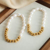 Wholesale Light Luxury Natural Handmade Geometric 316L Stainless Steel Goldplated Freshwater Pearl Bracelet Jewelry For Women