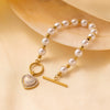 Wholesale Light Luxury Natural Heart Geometric Electroplated Titanium Steel Women's Bracelet