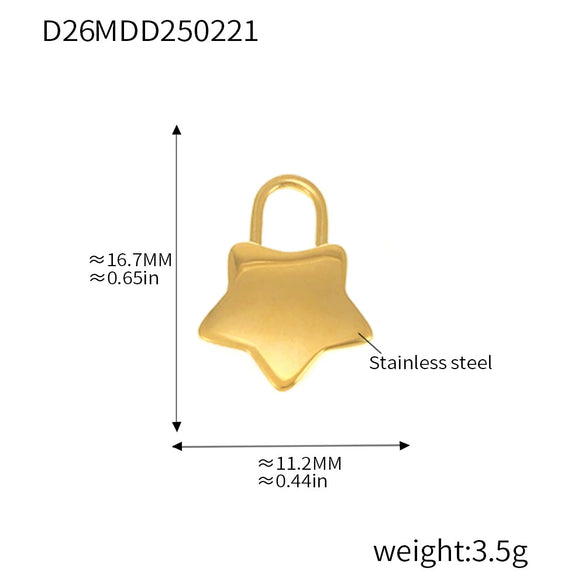 Wholesale Light Luxury Natural Style Stainless Steel Electroplated 18K Real Gold Ferris Wheel Pendant With Heart Flower Animal Zodiac Patterns Jewelry Accessories