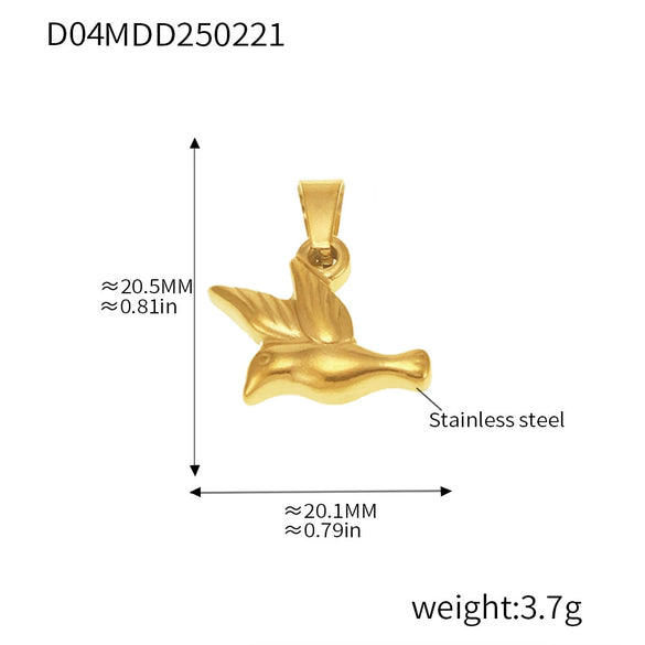 Wholesale Light Luxury Natural Style Stainless Steel Electroplated 18K Real Gold Ferris Wheel Pendant With Heart Flower Animal Zodiac Patterns Jewelry Accessories