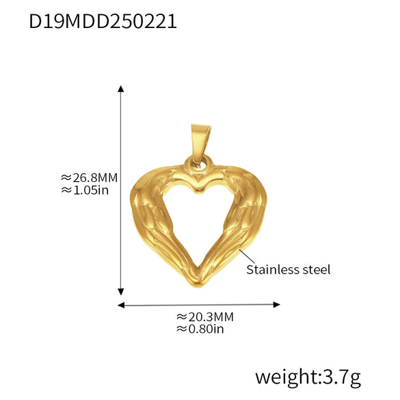 Wholesale Light Luxury Natural Style Stainless Steel Electroplated 18K Real Gold Ferris Wheel Pendant With Heart Flower Animal Zodiac Patterns Jewelry Accessories