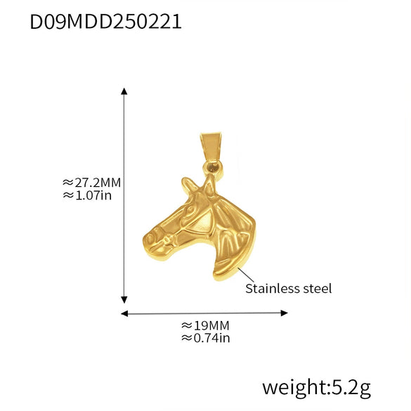 Wholesale Light Luxury Natural Style Stainless Steel Electroplated 18K Real Gold Ferris Wheel Pendant With Heart Flower Animal Zodiac Patterns Jewelry Accessories