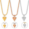 Wholesale Light Luxury Niche Design Heart Shaped Titanium Steel Rice Bead Necklace Electroplated 18K Gold For Women