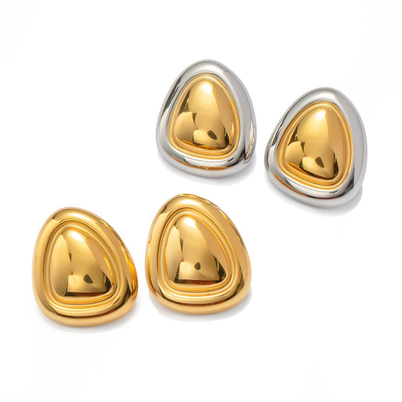 Wholesale Light Luxury Niche Earrings Titanium Steel Geometric Electroplated Jewelry For Women