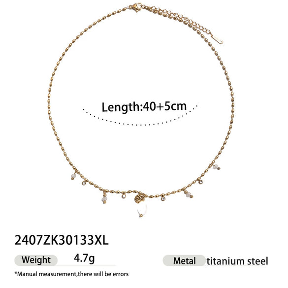 Wholesale Light Luxury Niche Ins Style Minimalist Women's Stainless Steel And Titanium Steel Jewelry Set Goldplated Electroplated Sweater Chain Necklace And Accessories