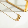 Wholesale Light Luxury Niche Letter Wings Oil Drop Pendant Stainless Steel Necklace For Women With Electroplating