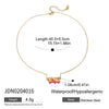 Wholesale Light Luxury Niche Letter Wings Oil Drop Pendant Stainless Steel Necklace For Women With Electroplating