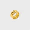 Wholesale Light Luxury Niche Simple Design Nonfading Unisex Ring In Stainless Steel With Wave Pattern And Vacuum Real Gold Pvd Treatment