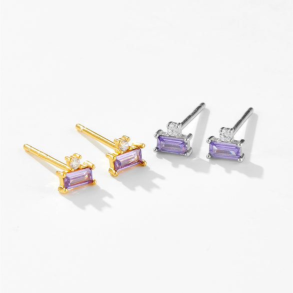 Wholesale Light Luxury Niche Square Earrings In S925 Sterling Silver With Geometric Design And Electroplating Treatment