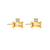Wholesale Light Luxury Niche Square Earrings In S925 Sterling Silver With Geometric Design And Electroplating Treatment