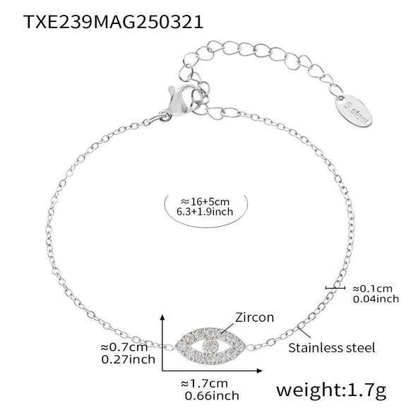 Wholesale Light Luxury Niche 316L Stainless Steel Zircon Multilayer Clavicle Necklace And Bracelet With Electroplating For Women
