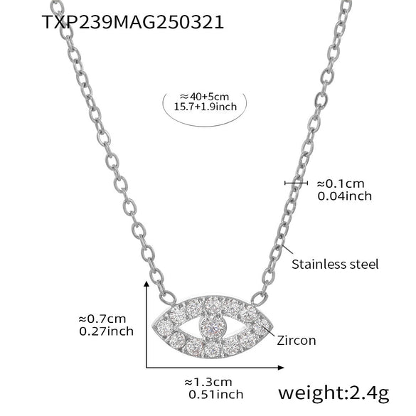 Wholesale Light Luxury Niche 316L Stainless Steel Zircon Multilayer Clavicle Necklace And Bracelet With Electroplating For Women
