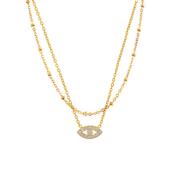 Wholesale Light Luxury Niche 316L Stainless Steel Zircon Multilayer Clavicle Necklace And Bracelet With Electroplating For Women