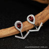 Wholesale Light Luxury Niche Style Vshaped Geometric Silver 925 Sterling Silver Plated 18K Gold Ring Set With Gems Jewelry Accessories