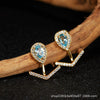 Wholesale Light Luxury Niche Style Vshaped Geometric Silver 925 Sterling Silver Plated 18K Gold Ring Set With Gems Jewelry Accessories