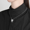 Wholesale Light Luxury Niche White Chalcedony Ping An Lock 925 Sterling Silver Necklace For Women Electroplated