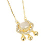 Wholesale Light Luxury Niche White Chalcedony Ping An Lock 925 Sterling Silver Necklace For Women Electroplated