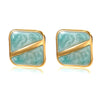 Wholesale Light Luxury Oil Dripping Geometric Square Stainless Steel Earrings For Women