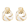 Wholesale Light Luxury Oil Dripping Geometric Stainless Steel Earrings For Women