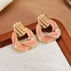Wholesale Light Luxury Oil Dripping Geometric Stainless Steel Earrings For Women