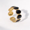 Wholesale Light Luxury Open Adjustable Titanium Steel Ring For Women With Crown Shape And Electroplating Process