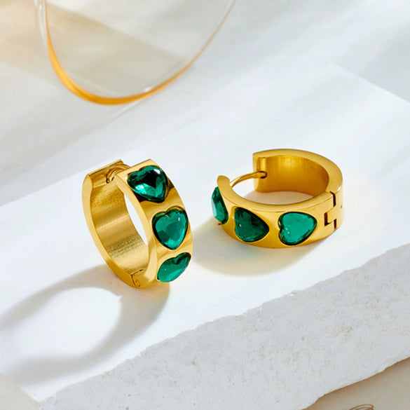 Wholesale Light Luxury Personality Design Retro Wide Surface Geometric Titanium Steel Earrings With Electroplating
