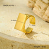 Wholesale Light Luxury Rectangular Stainless Steel Ring With Electroplating Jewelry