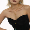 Wholesale Light Luxury Resin Tassel Pendant Stainless Steel 18K Gold Plated Long Necklace With Woolen Chain And Geometric Design