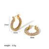 Wholesale Light Luxury Retro Earrings Stainless Steel Zirconium Pearl Geometric Electroplating For Women