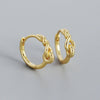 Wholesale Light Luxury Retro Geometric S925 Silver Electroplated Wind Winding Earrings