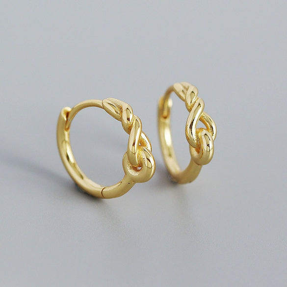 Wholesale Light Luxury Retro Geometric S925 Silver Electroplated Wind Winding Earrings