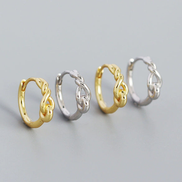 Wholesale Light Luxury Retro Geometric S925 Silver Electroplated Wind Winding Earrings