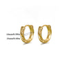 Wholesale Light Luxury Retro Ins Style Circle Plain Gold Electroplated Copper Zircon Earrings For Women