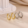 Wholesale Light Luxury Retro Ins Style Circle Plain Gold Electroplated Copper Zircon Earrings For Women