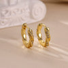 Wholesale Light Luxury Retro Ins Style Circle Plain Gold Electroplated Copper Zircon Earrings For Women