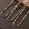 Wholesale Light Luxury Retro Style Natural Stone Abacus Beads Titanium Steel Handmade Electroplated Beaded Necklace For Women