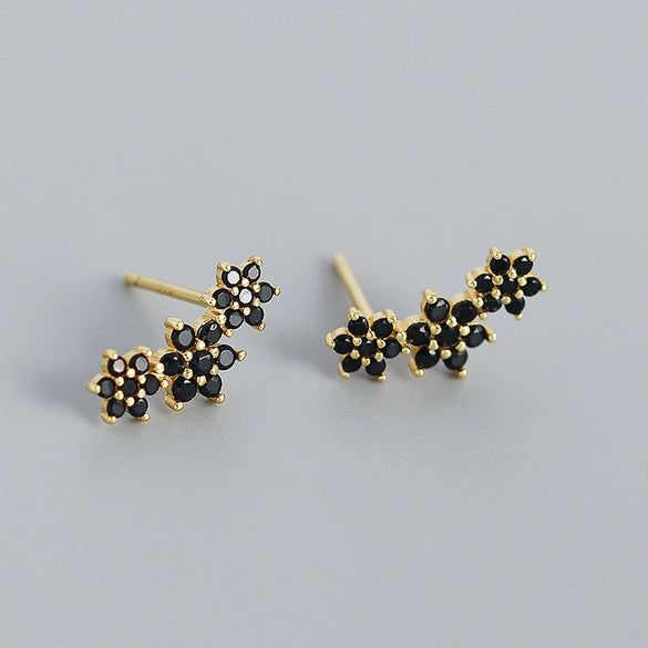 Wholesale Light Luxury S925 Silver Geometric Flower Earrings For Women With Electroplating