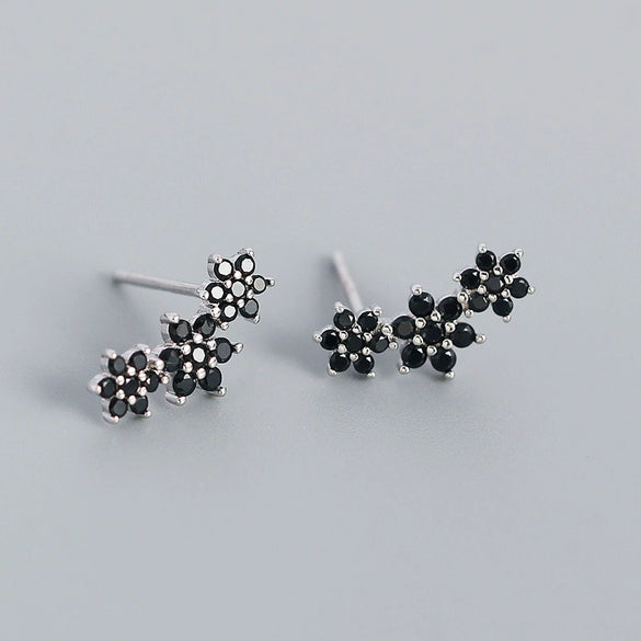 Wholesale Light Luxury S925 Silver Geometric Flower Earrings For Women With Electroplating