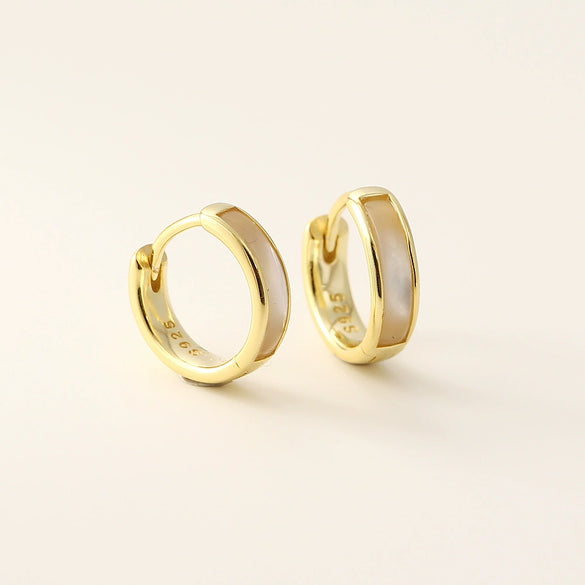 Wholesale Light Luxury S925 Silver Geometric Fritillaria Earrings For Women Electroplated