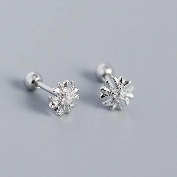 Wholesale Light Luxury S925 Silver Ins Geometric Cross Screw Stud Earrings For Women With Electroplating Treatment