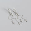 Wholesale Light Luxury S925 Sterling Silver Cross Diamond Tassel Ear Buckle Earrings With Electroplating