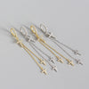 Wholesale Light Luxury S925 Sterling Silver Cross Diamond Tassel Ear Buckle Earrings With Electroplating