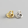 Wholesale Light Luxury S925 Sterling Silver Geometric Metal Gear Diamond Punk Style Ear Buckle Earrings For Women With Electroplating
